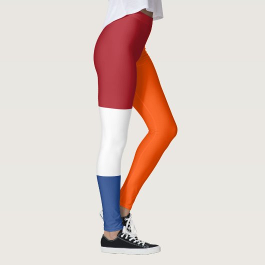 Nederlands Rood Wit Blauw Sinaasappel Vlaggenkleur Leggings (Rechts)