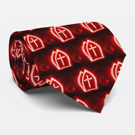 Nederlands Sinterklaas Miter Pattern St. Nick Stropdas (Opgerold)