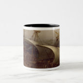 Nederlands slagschip in een Storm Tweekleurige Koffiemok (Center)