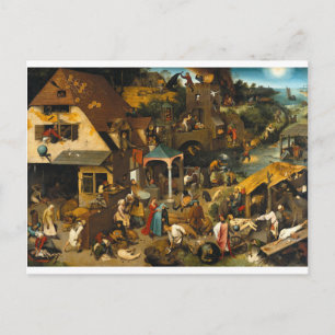 Nederlands spreekwoord van Pieter Bruegel over oud Briefkaart