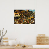 Nederlands spreekwoord van Pieter Bruegel over oud Poster (Keuken)