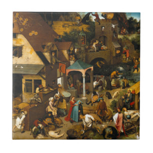 Nederlands spreekwoord van Pieter Bruegel over oud Tegeltje