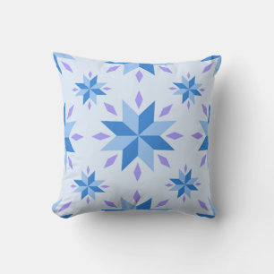 Nederlands Star Snowflake Blue Geometric patroon Kussen