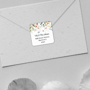  Nederlands stilleven Floral Waterverf Adres Vierkante Sticker