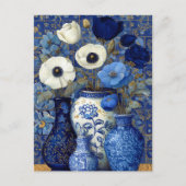 Nederlands Stilleven met Blauwe Bloemen Briefkaart (Voorkant)