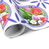  Nederlands Tiles Delftware Tulips Holland Cadeaupapier (Rol Hoek)
