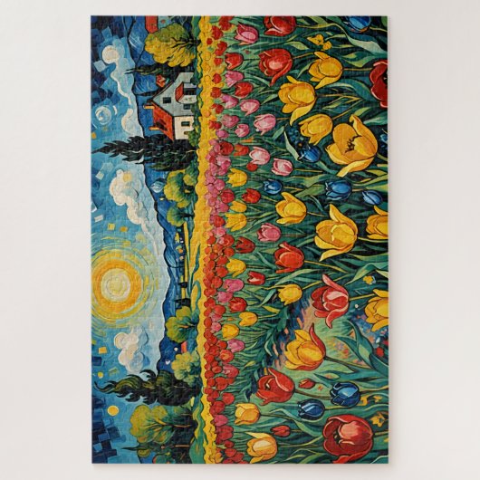 nederlands tulpenveld legpuzzel (Verticaal)