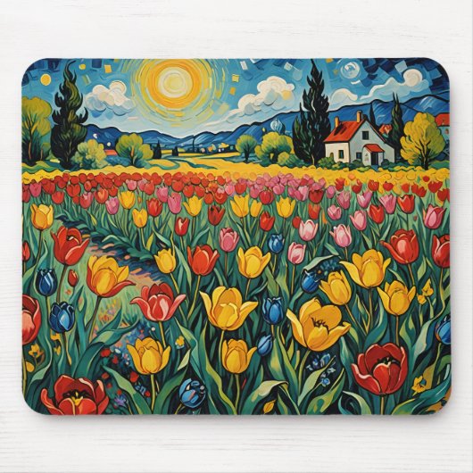 Nederlands tulpenveld muismat (Voorkant)