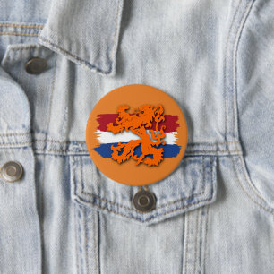 Nederlands Vlag Oranje Lion Team Holland Ronde Button 7,6 Cm