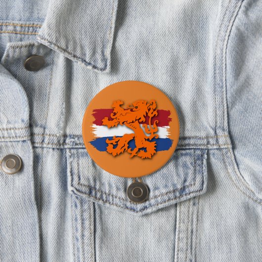 Nederlands Vlag Oranje Lion Team Holland Ronde Button 7,6 Cm (In situ)