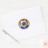 Nederlands Voetbal met Nederlands Lion Ronde Sticker (Envelop)