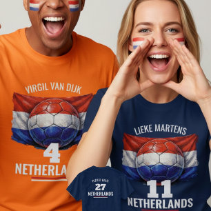 Nederlands Voetbal Nationaal Vlag Erfgoed Voetbal T-shirt