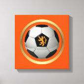 Nederlands Voetbal, Nederlands lion op Sinaasappel Canvas Afdruk (Voorkant)