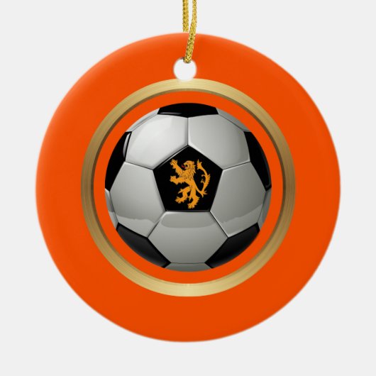 Nederlands Voetbal, Nederlands lion op Sinaasappel Keramisch Ornament (Voorkant)