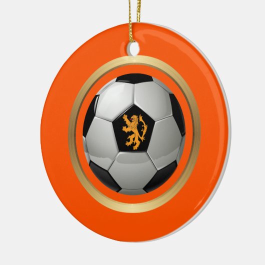 Nederlands Voetbal, Nederlands lion op Sinaasappel Keramisch Ornament (Links)