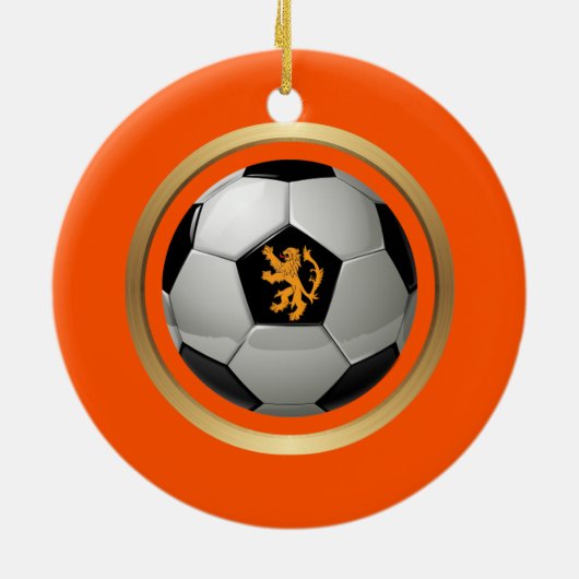 Nederlands Voetbal, Nederlands lion op Sinaasappel Keramisch Ornament (Achterkant)
