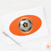 Nederlands Voetbal, Nederlands lion op Sinaasappel Ovale Sticker (Envelop)