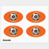 Nederlands Voetbal, Nederlands lion op Sinaasappel Ovale Sticker (Vel)