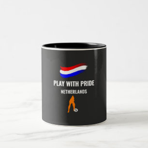 Nederlands Voetbal Trots 2026 T-shirt Tweekleurige Koffiemok