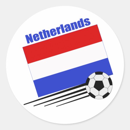 Nederlands voetbalteam ronde sticker (Voorkant)