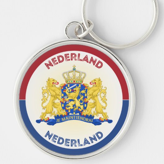 Nederlands Wapen Cirkelvorm Sleutelhanger (Voorkant)
