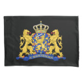 Nederlands wapen op zwart pct kussensloop (Voorkant)