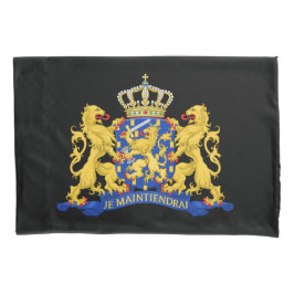 Nederlands wapen op zwart pct kussensloop