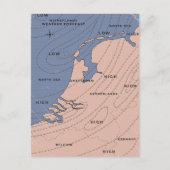 Nederlands Weerbericht Uitnodiging Briefkaart (Voorkant)