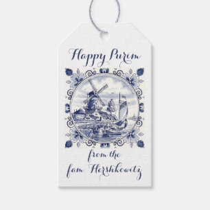 Nederlands windmolen voor de familie Hershkowitz Cadeaulabel