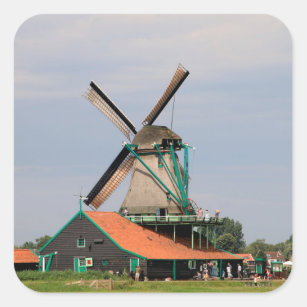Nederlands windmolendorp, Holland 3 Vierkante Sticker
