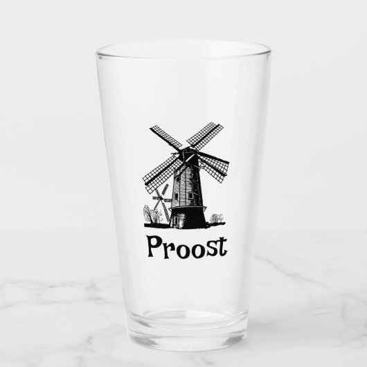 Nederlands windmolenontwerp glas (Voorkant)