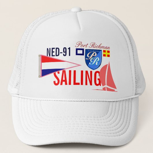 Nederlands Zeilend FRL-91 Nautical Trucker Pet (Voorkant)