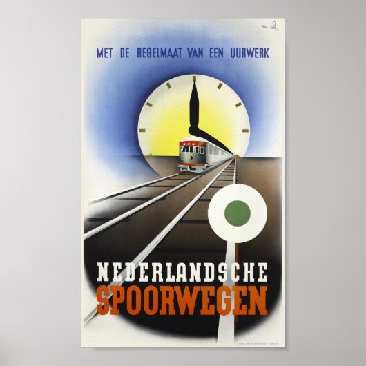 Nederlandsche Spoorwegen Vintage Poster 1939 (Voorkant)
