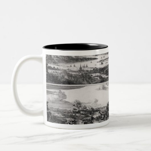 Nederlandse aanval op de Medway Tweekleurige Koffiemok (Links)