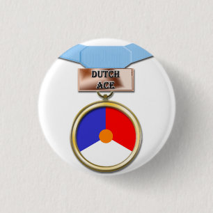 Nederlandse Ace-medaille Ronde Button 3,2 Cm