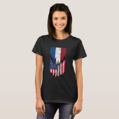 Nederlandse Amerikaanse vlaggen verscheurd Nederla T-shirt (Voorkant volledig)