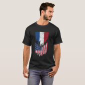 Nederlandse Amerikaanse vlaggen verscheurd Nederla T-shirt (Voorkant volledig)