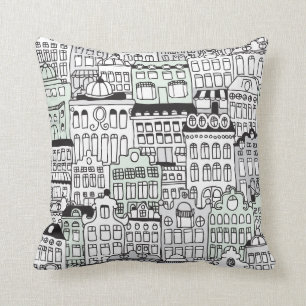 Nederlandse amsterdamafbeelding huispatroon kussen