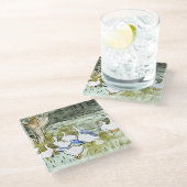 Nederlandse Art Nouveau Eenden en Ganzen Glazen Onderzetter (Schuin)