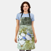 Nederlandse Art Nouveau Eenden en Ganzen Schort (Gedragen)