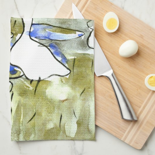 Nederlandse Art Nouveau Eenden en Ganzen Theedoek (Quarter Fold)