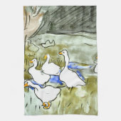 Nederlandse Art Nouveau Eenden en Ganzen Theedoek (Verticaal)