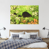 Nederlandse Art Nouveau Egel en Baby's Canvas Afdruk (Insitu (Slaapkamer))