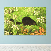 Nederlandse Art Nouveau Egel en Baby's Canvas Afdruk (Insitu (Houten vloer))