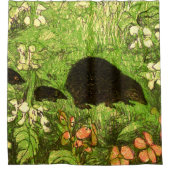 Nederlandse Art Nouveau Egel en Baby's Douchegordijn (Voorkant)