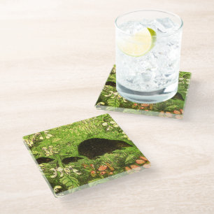 Nederlandse Art Nouveau Egel en Baby's Glazen Onderzetter