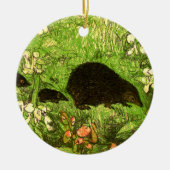 Nederlandse Art Nouveau Egel en Baby's Keramisch Ornament (Voorkant)