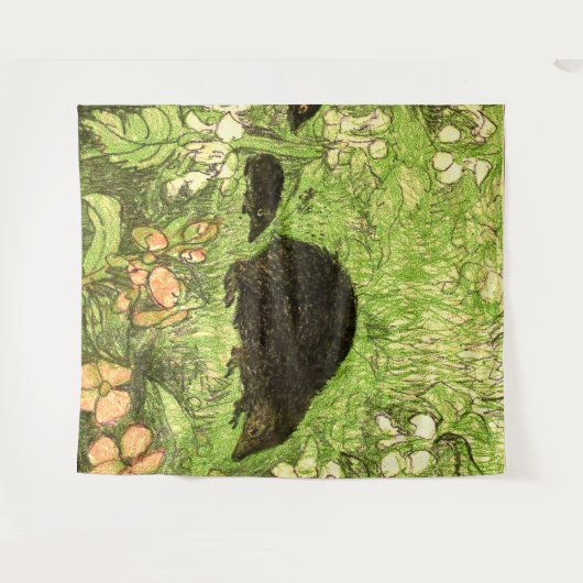 Nederlandse Art Nouveau Egel en Baby's Wandkleed (Voorkant (horizontaal))