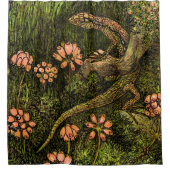 Nederlandse Art Nouveau Hagedis en Wildflowers Douchegordijn (Voorkant)
