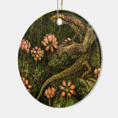 Nederlandse Art Nouveau Hagedis en Wildflowers Keramisch Ornament (Links)
